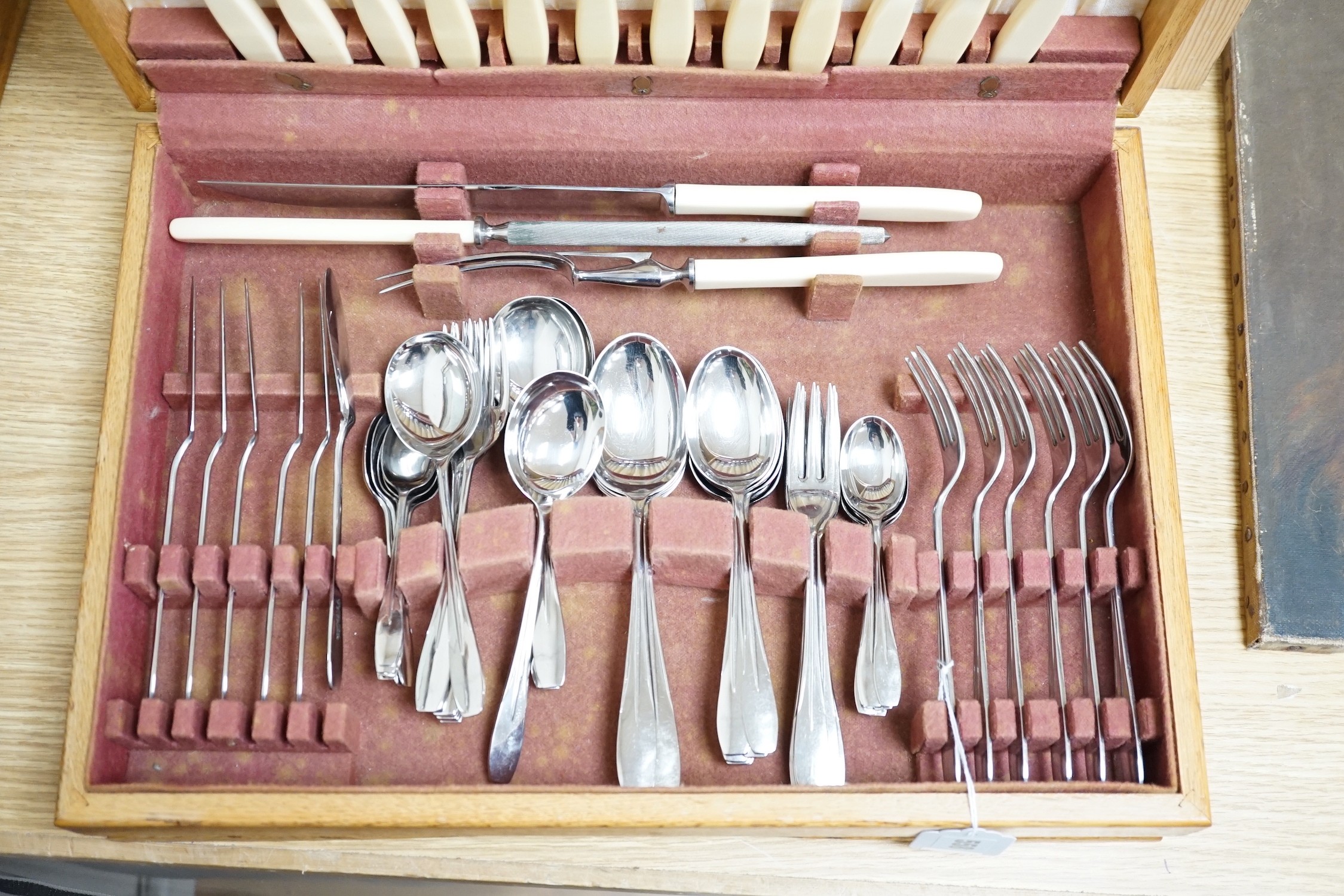 A complete stainless steel canteen set by Cooper Bros. Ltd